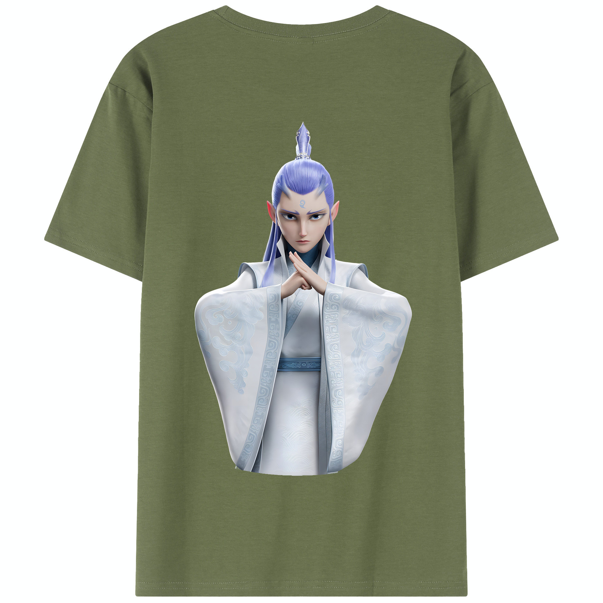 （画像用） Ne Zha 2 ナタ 魔童の大暴れ 綿100％半袖Tシャツ（背面プリント）
